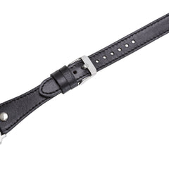 Leeds Double Tour Slim with Silver Bead Apple Watch Leather Straps Bornbor