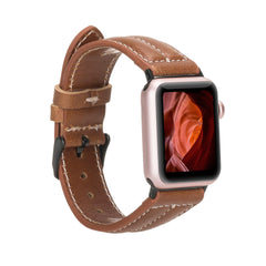 Lincoln Classic Apple Watch Leather Strap Taba-NM3 Bornbor