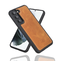 Samsung Galaxy S22 Series Genuine Leather Slim Back Cover Case Samsung Galaxy S22 Plus / Vegetal Tan Bouletta LTD