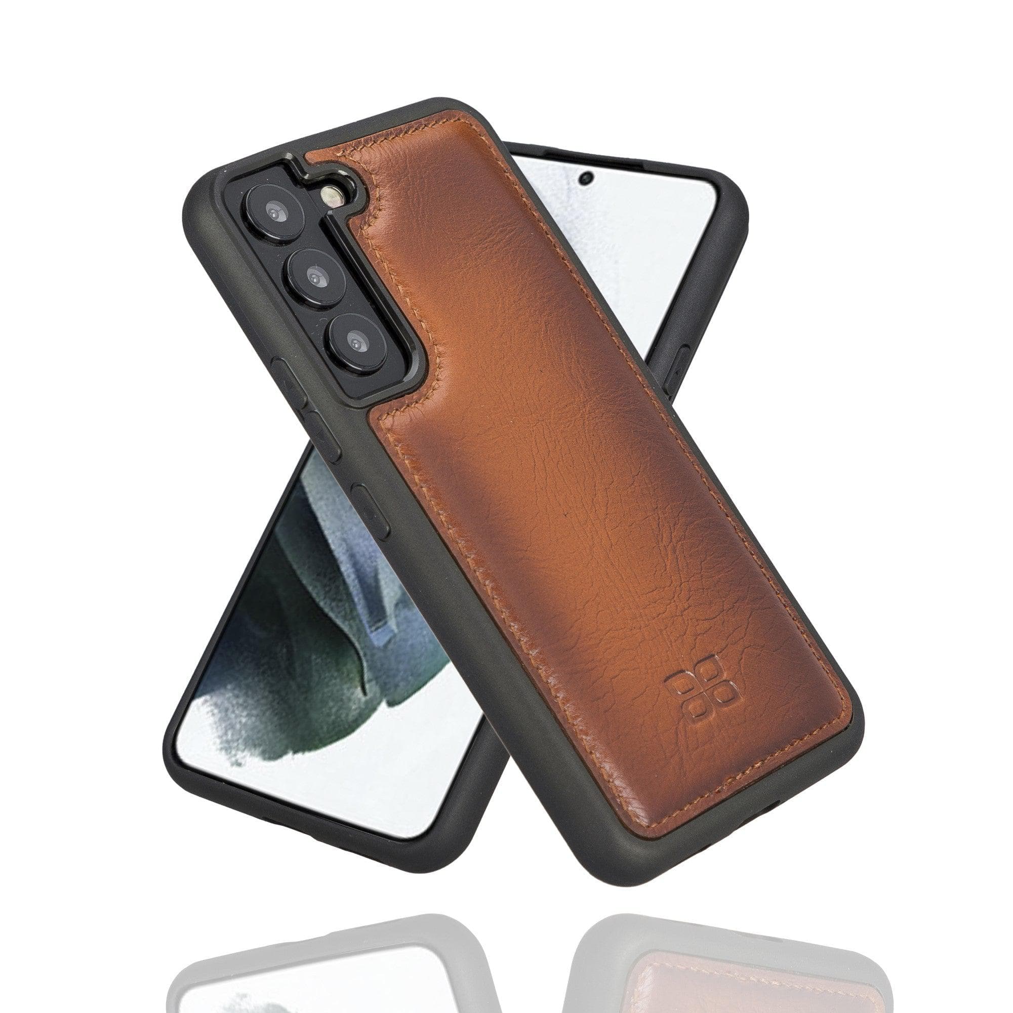 Samsung Galaxy S22 Series Genuine Leather Slim Back Cover Case Samsung Galaxy S22 / Tan Bouletta LTD