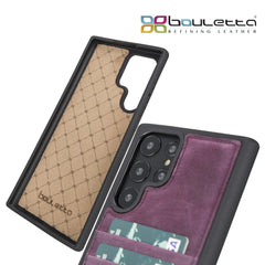 Samsung Galaxy S22 Series Genuine Leather Slim Back Cover Case with Card Holders Bouletta