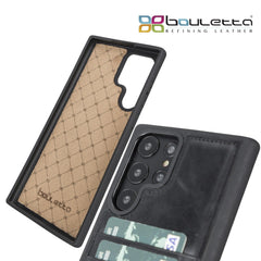 Samsung Galaxy S22 Series Genuine Leather Slim Back Cover Case with Card Holders Bouletta