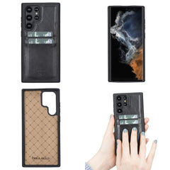 Samsung Galaxy S22 Series Genuine Leather Slim Back Cover Case with Card Holders Bouletta