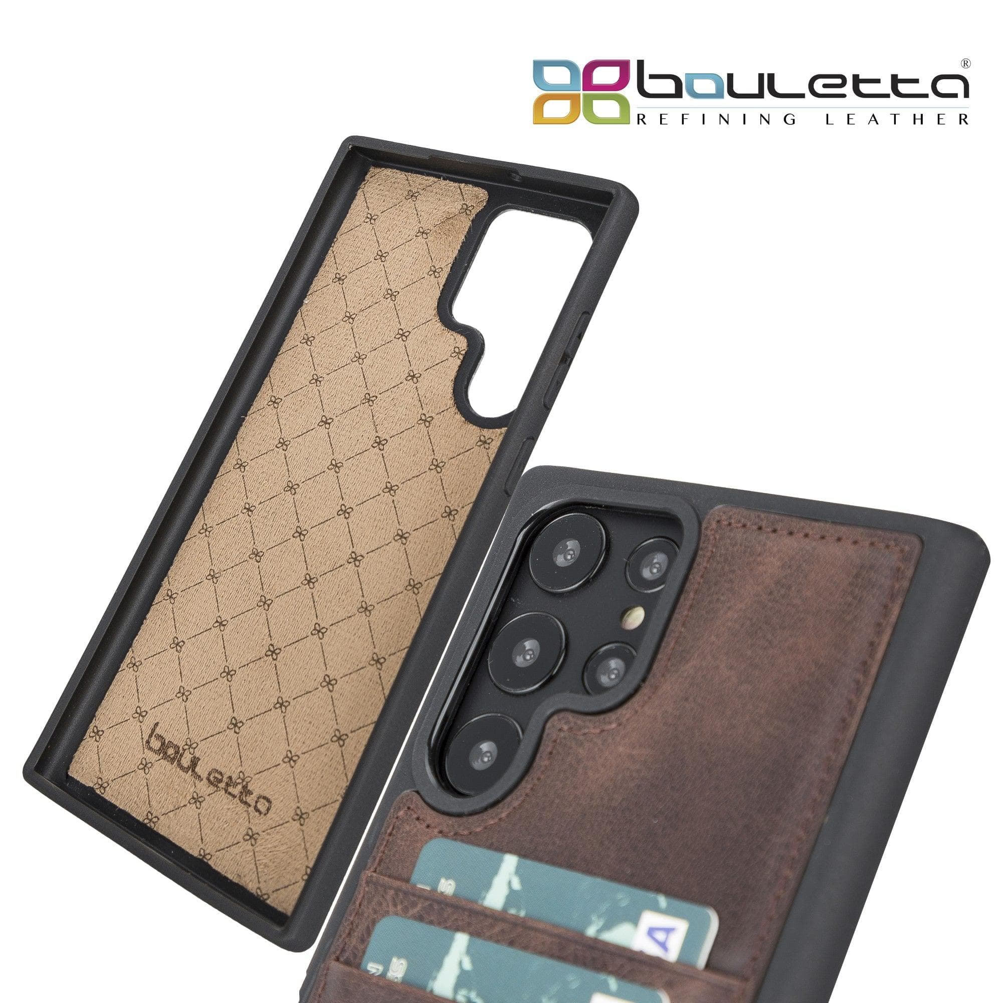 Samsung Galaxy S22 Series Genuine Leather Slim Back Cover Case with Card Holders Bouletta