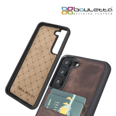 Samsung Galaxy S22 Series Genuine Leather Slim Back Cover Case with Card Holders Bouletta