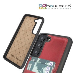 Samsung Galaxy S22 Series Genuine Leather Slim Back Cover Case with Card Holders Bouletta