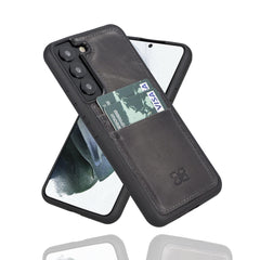 Samsung Galaxy S22 Series Genuine Leather Slim Back Cover Case with Card Holders Samsung Galaxy S22 / Gray Bouletta