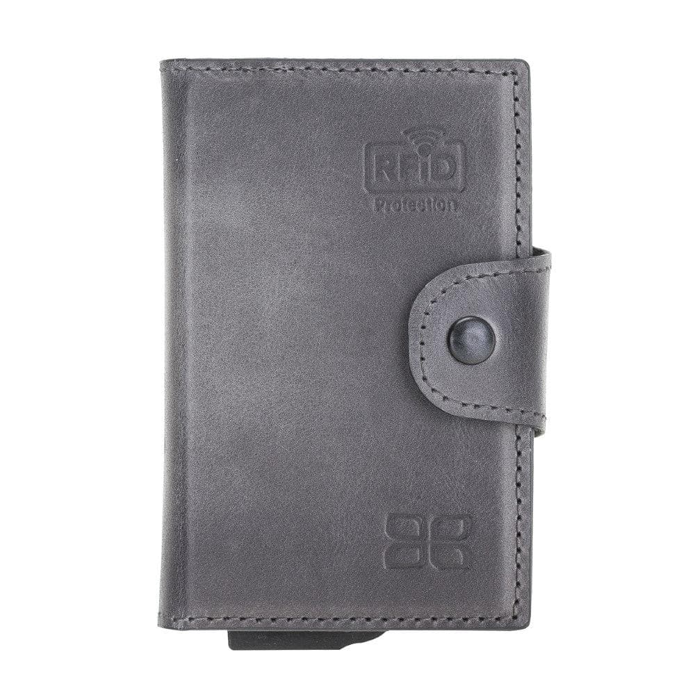 Mondello Leather Card Holder Gray Bornbor