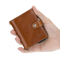 Palermo Zip Mechanical Leather Card Holder Bornbor