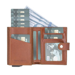 Palermo Zip Mechanical Leather Card Holder Bornbor