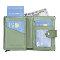 Palermo Zip Mechanical Leather Card Holder Bornbor