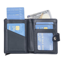 Palermo Zip Mechanical Leather Card Holder Bornbor