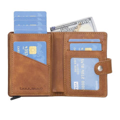 Palermo Zip Mechanical Leather Card Holder Bornbor