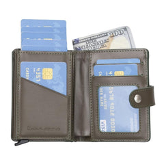 Palermo Zip Mechanical Leather Card Holder Bornbor