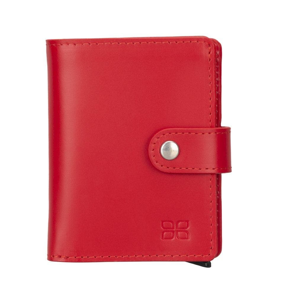 Palermo Zip Mechanical Leather Card Holder Red / Leather Bornbor